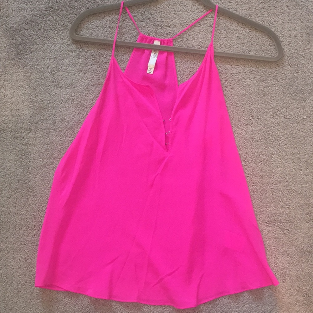 Hot Pink Rory Becca silk tank top
